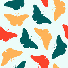 Multicolored abstract butterflies seamless pattern