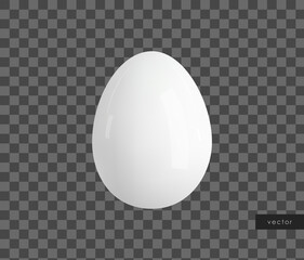 Vector realistic white ceramic egg. 3d isolated design element.