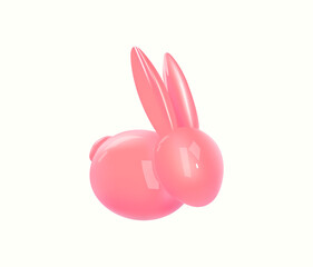 Vector colorful Easter bunny. Decorative object for Easter Day.