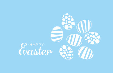 Easter decorations with minimalis easter eggs and bunnies. Vector hanging easter eggs - 418286826