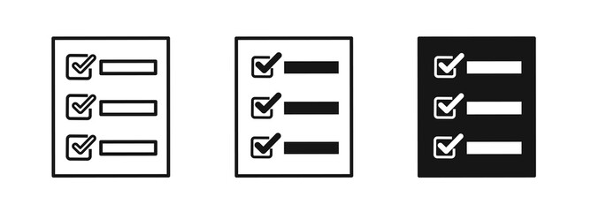 Checklist, complete tasks, to-do list icons set. Flat design graphic elements. illustration.