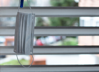 Face mask for Covid-19 after use. Face mask ventilating to reuse in pandemic.