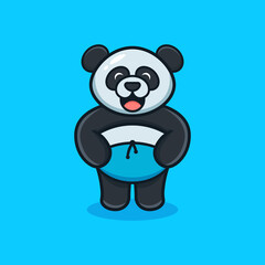 cute little smile panda illustration