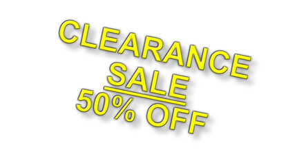 yellow clearance sale percent sign