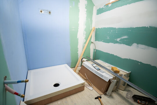 Salle de bain en travaux
