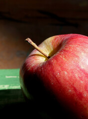 close up organic red apple