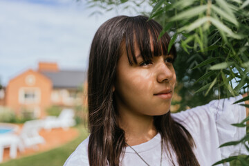 Portrait of a beautiful Latina teenage girl.