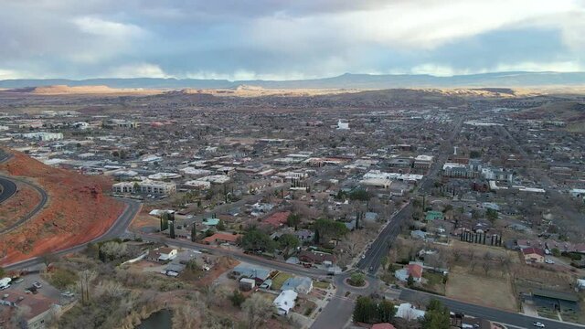 Aerial View Of St. George City In Utah, USA  At Daytime.