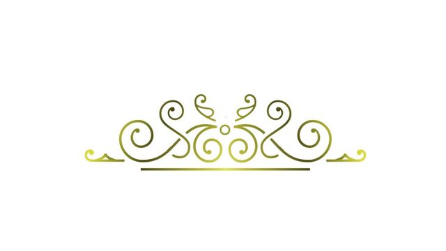 WEDDING TITLE TEMPLATE ANIMATION. ELEGANT BAROQUE STYLE.