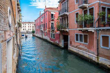Historic houses over beautiful canals. Venice, Italy