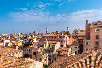 Naklejka premium Skyline of the historic city center of Venice. Venice, Italy