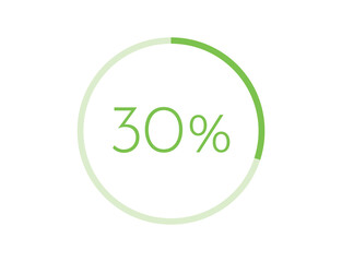 30% percentage infographic circle icons, 30 percents pie chart infographic elements for Illustration, business, web design