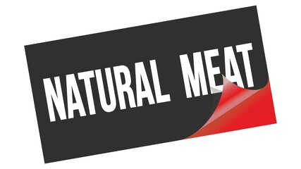 Obraz premium NATURAL MEAT text on black red sticker stamp.