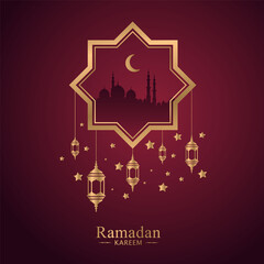 Beautiful Ramadan Kareem background with mandala pattern for greeting card, banner and poster