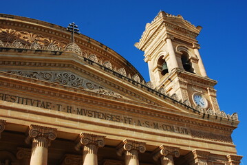 Fototapeta na wymiar The Mosta Rotunda of Saint Marja Assunta is the most famous basilica in Malta island