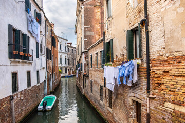 Historic houses over beautiful canals. Venice, Italy