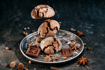 Delicious chocolate cake. Food concept