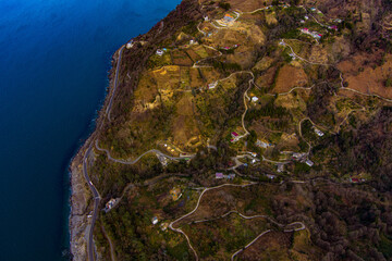 Beautiful view of the sea coast from a drone