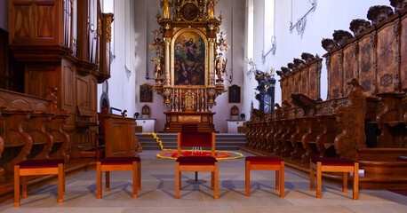 Chorraum der Stiftskirche St. Pelagius in Bischofszell im Kanton Thurgau