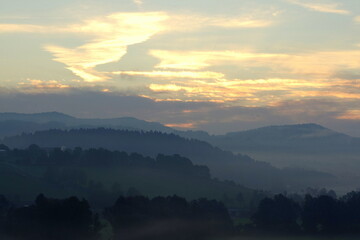 Morgenstimmung über den Bayerwald Bergen