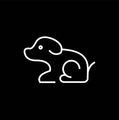 Dog line logo, dog logo design vector illustration, dog logo design template vector stock illustration