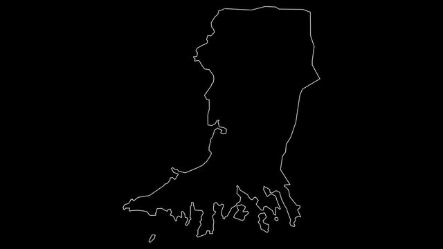 St George Grenada parish map outline animation