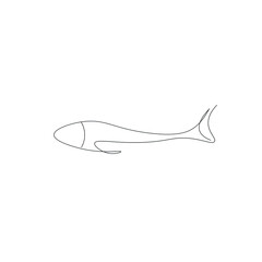 Fish silhouette drawing vector illustration