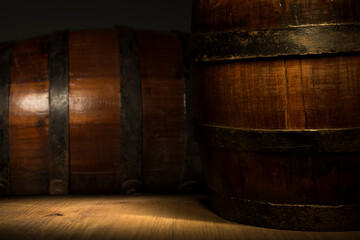 Barrels in the wine cellar, Porto, Portugal