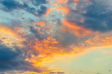 Naklejka na ściany i meble good orange sunset with clouds