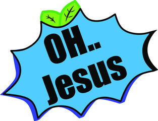 A abstract design of a sentence that says "Oh Jesus"