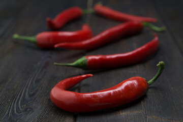 red chili seasoning kitchen wooden background spice