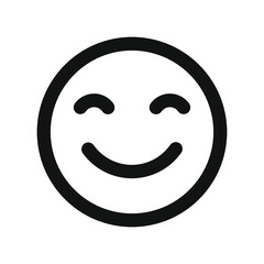 Vector illustration of emotions icon/ emoji on white background. Happy emoji icon.