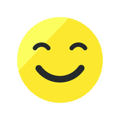 Vector illustration of emotions icon/ emoji on white background. Happy emoji icon.