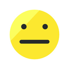 Vector illustration of emotions icon/ emoji on white background. Neutral emoji icon.