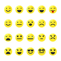 Vector illustration of emotions icon/ emoji on white background. Emoji set.