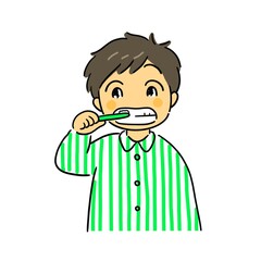 歯磨きをする男の子