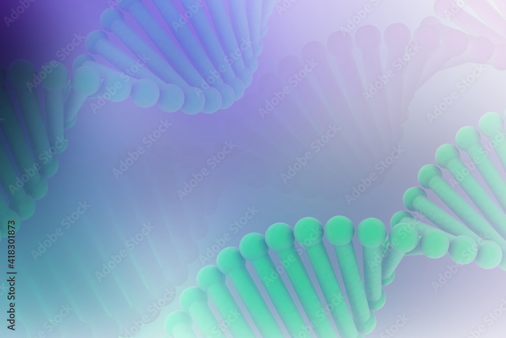 Poster 3d render of dna structure, abstract background