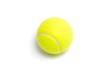yellow tennis ball on white background