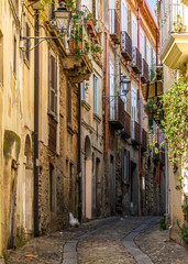 Shot of an alley in Nicotera, Calabria, Italy