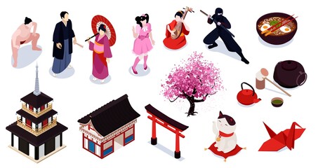 Isometric Japan Icon Set