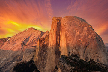 Half Dome rock formation in Yosemite National Park