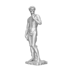 Fototapeta premium statue of David with replaced robot face