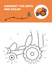 Connect the dots and color. Purple cosmic car. Vector EPS 10