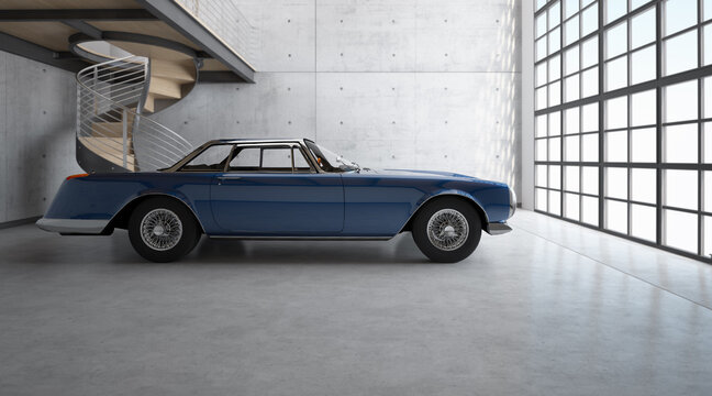 1962 Facel Vega, Facel II, french classic sports car in a collectors garage, the fastest 4-seater coup&eacute; in the world