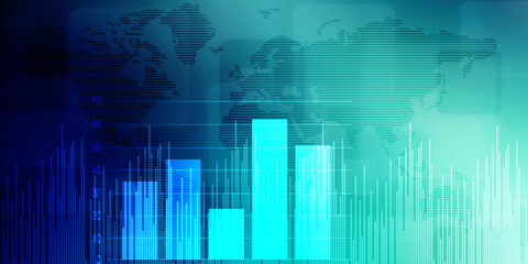 2d rendering Stock market online business concept. business Graph 