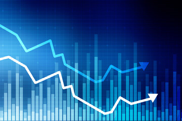 2d rendering Stock market online business concept. business Graph 
