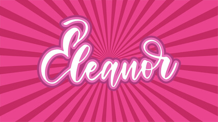 Eleanor Typography with Japanese Pink Sunburst