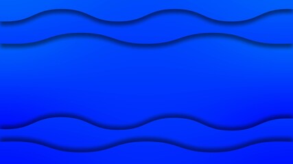 Abstract graphic background - color wall of different blue waves with shadow effects - space for your text - 3D Illustration