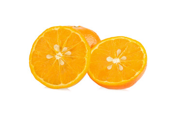 Juicy orange isolated on white background