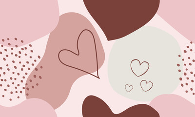 Abstract seamless pattern with hearts in pastel colors. Background for wallpaper, design, wrapping paper, posters.
